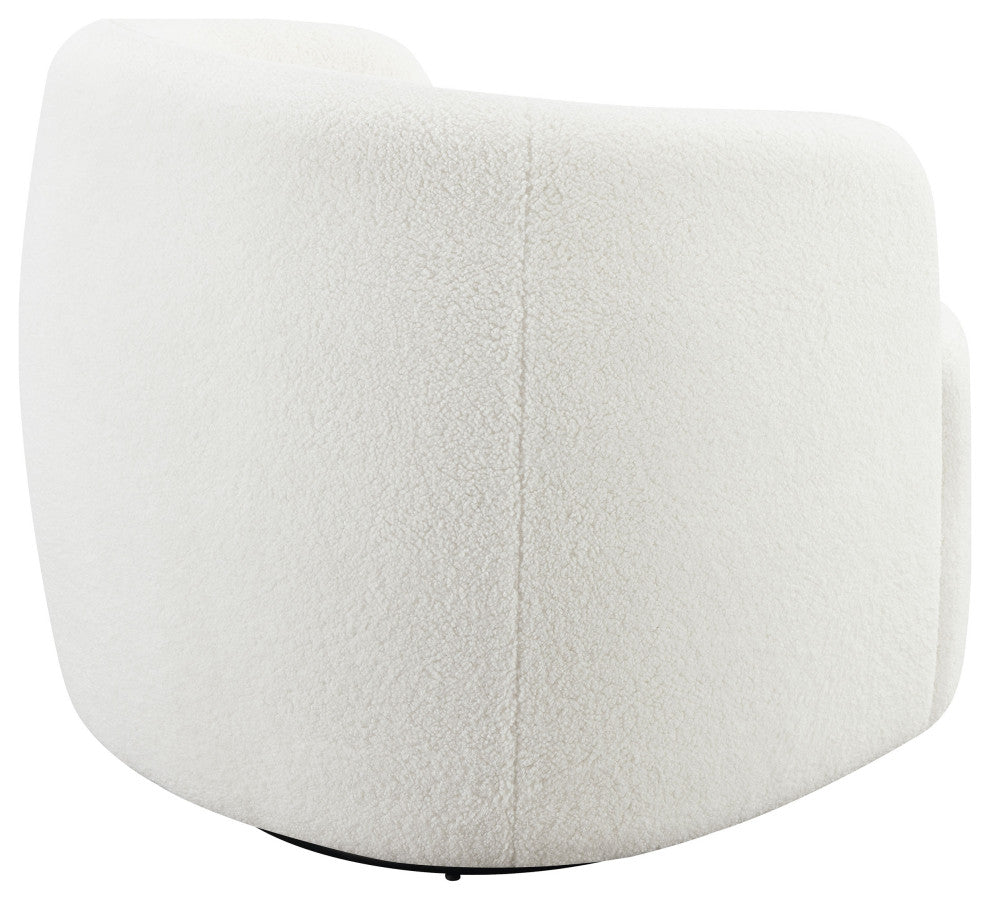 Hudson Faux Sheepskin Upholstered Swivel Chair Natural