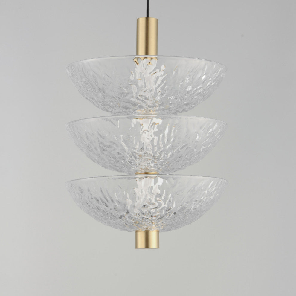 Maxim 24983TC Metropolis 12"W LED Multi Light Pendant - Satin Brass