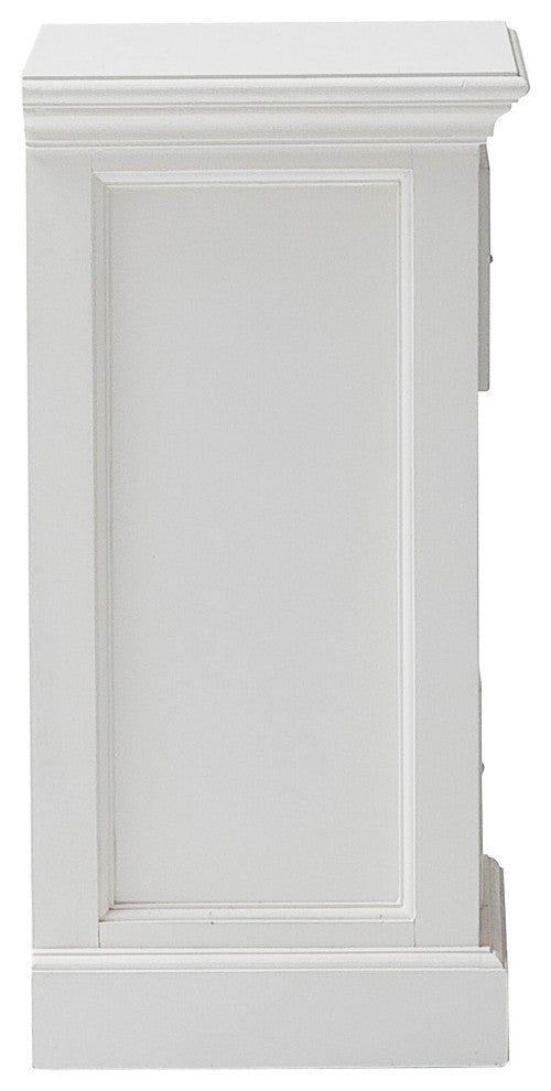 Classic White Three Drawer Nightstand