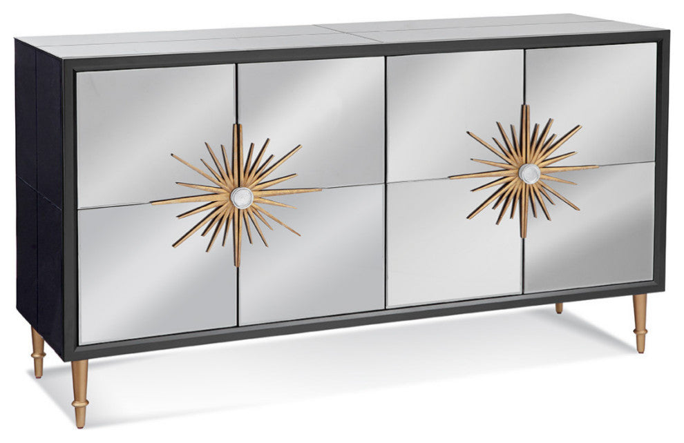 Black SmokÐµd Mirror SÐµrvÐµr Rivoli Art DÐµco Styling