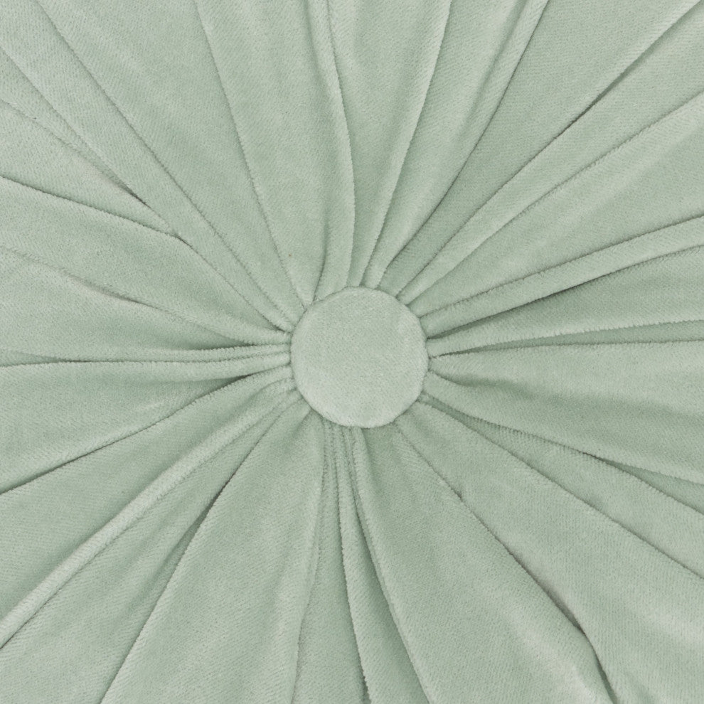 16" X 16" Mint Green Round Velvet Throw Pillow