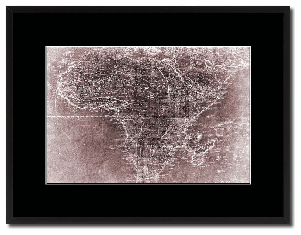 Africa Mapmaker Vintage Vivid Sepia Map Canvas, 16"x21"
