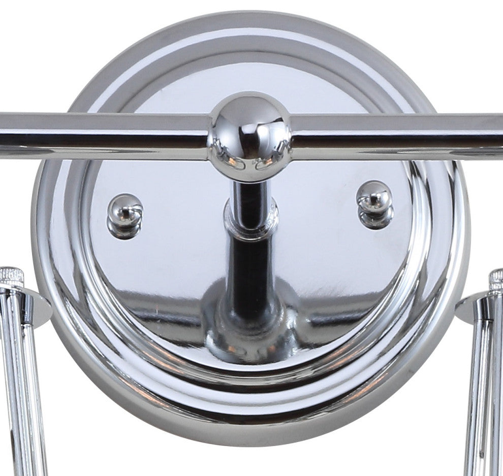 Evelyn Metal Vanity Light, Chrome, 2-Light