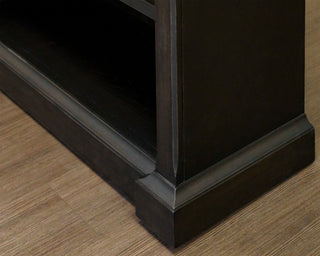 Traditional Wood Open Bookcase Office Shelving Fully Assembled Dark Brown