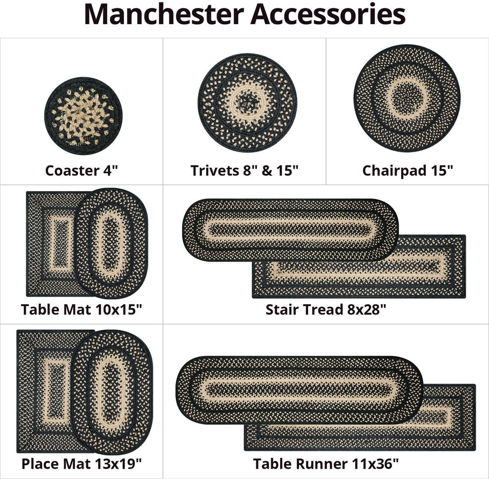 Homespice Decor 4 x 6' Rectangle Manchester Jute Braided Rug