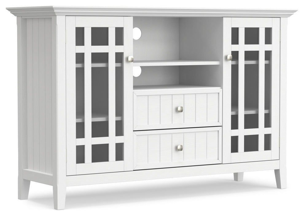 Bedford Solid Wood Tall TV Media Stand For TVs up to 60", White