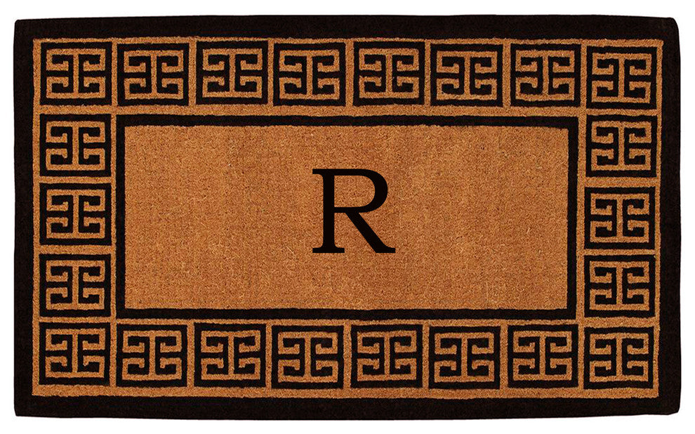 The Grecian Monogram Doormat, Extra-Thick 3'x6', Letter R