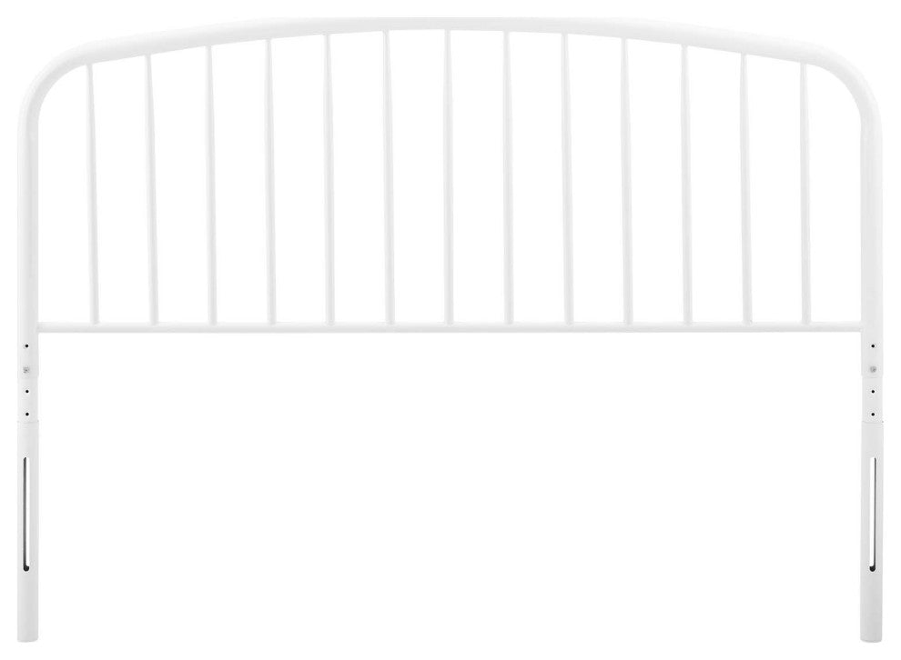 Headboard, Queen Size, Metal, White, Modern Farmhouse, Bedroom Master Suite