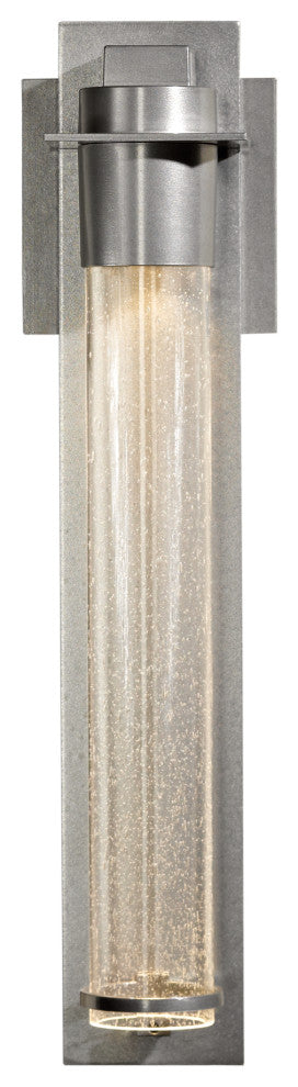 Airis Small Sconce, Sterling Finish, Seeded Clear Glass