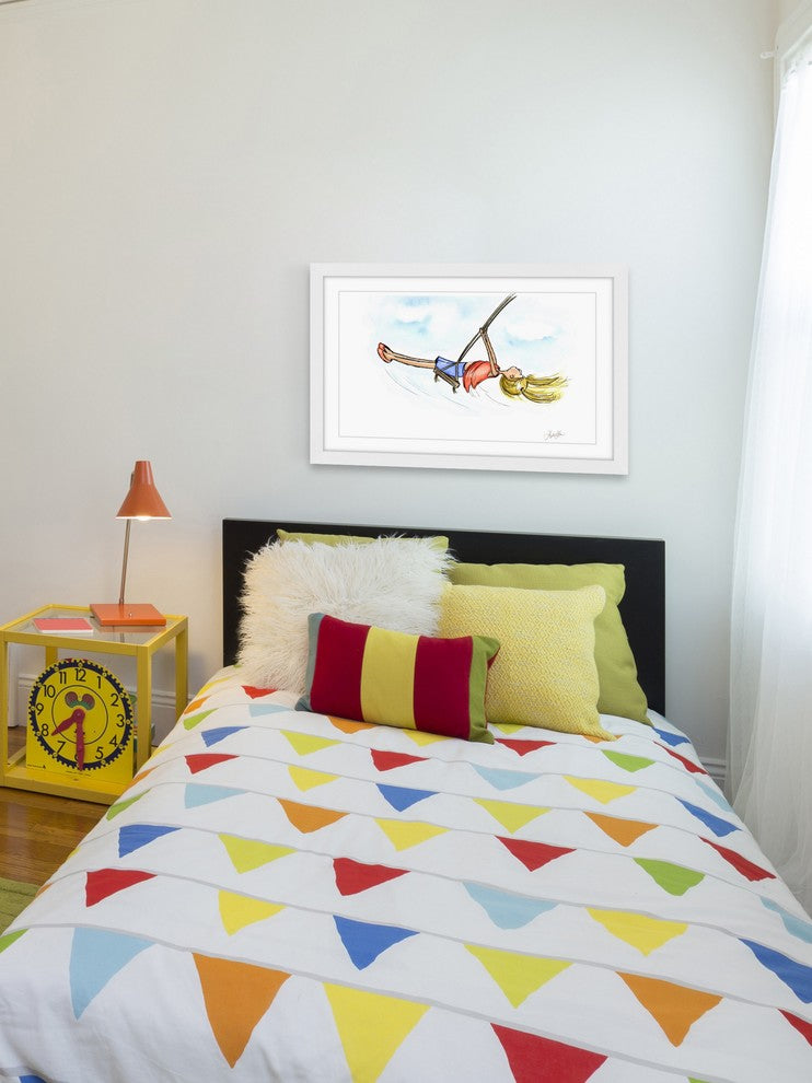 "Swinging Girl" Framed Painting Print