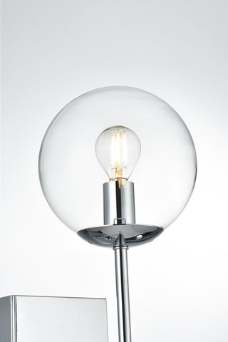 Home Living 6" Wall Sconce Clear Shade, Chrome