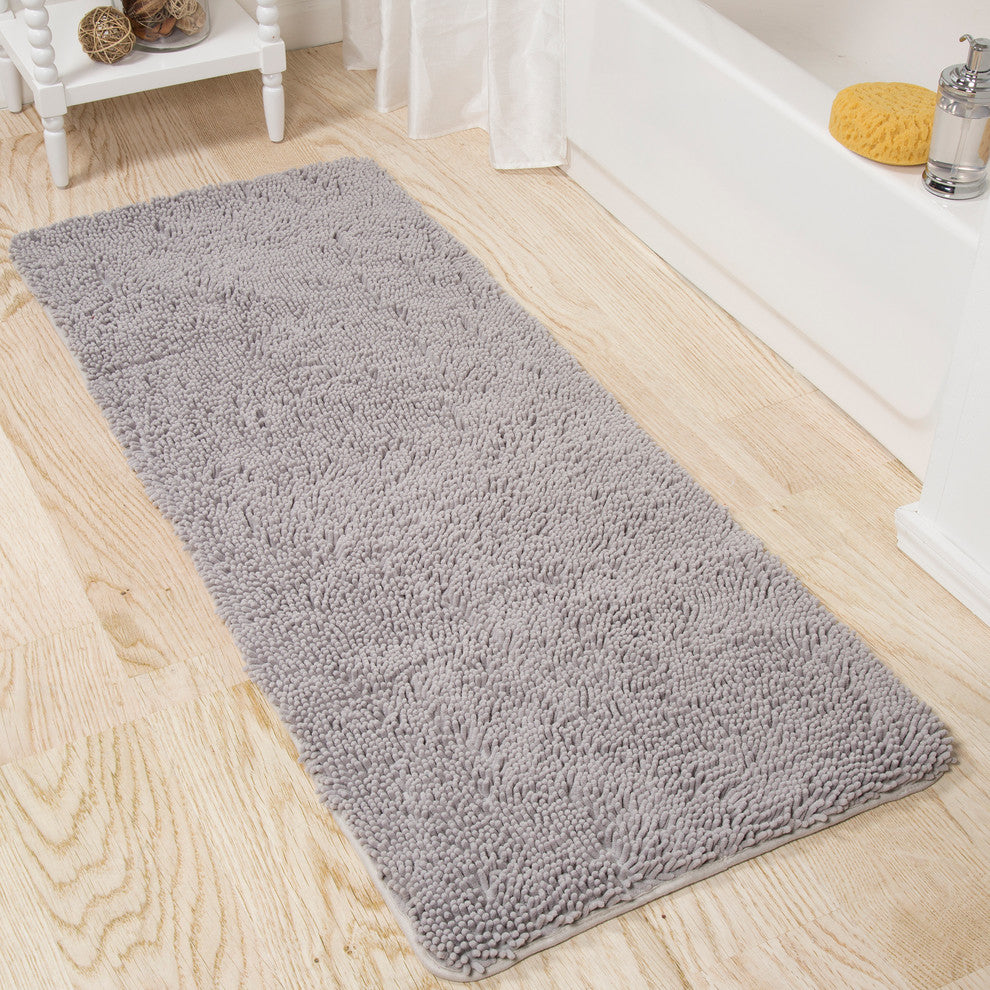 Shag Memory Foam Bath Mat, 2' x 5', Grey