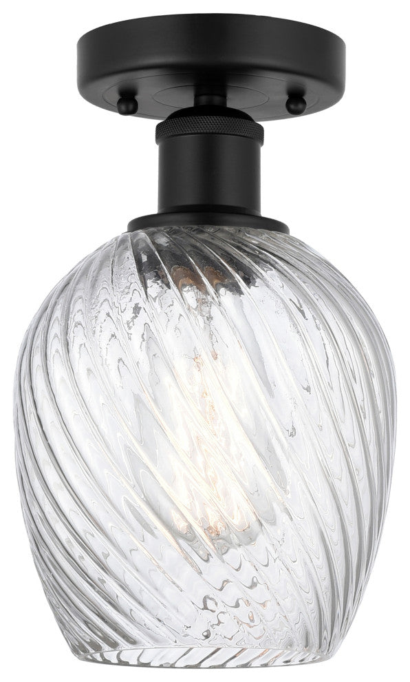 Innovations 616-1F-BK-G292 Salina 1 Light 5" Semi-Flush Mount, Matte Black