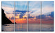 Beautiful Raising Sun and Mountains, Landscape Canvas Art, 48"x28", 4 Panels