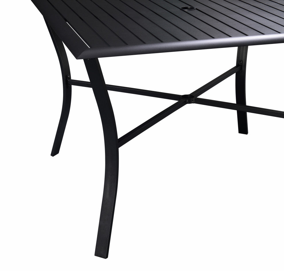 Aluminum 42" Square Slat Table - Black