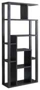 Benzara BM273000 Wood Display Cabinet With Open Frame, Multiple Shelves, Gray
