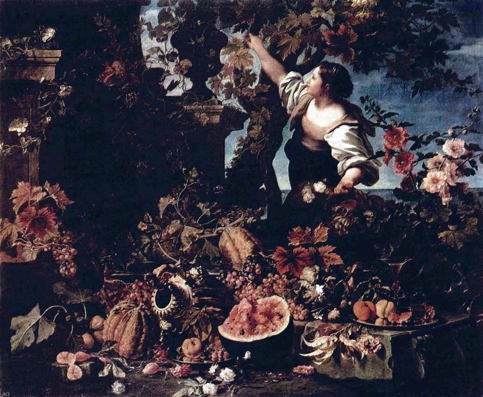 Christian Berentz Flowers and Fruit, 20"x25" Wall Decal Print