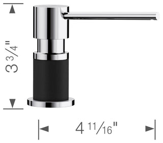 Blanco Lato Soap Dispenser in Chrome/Coal Black