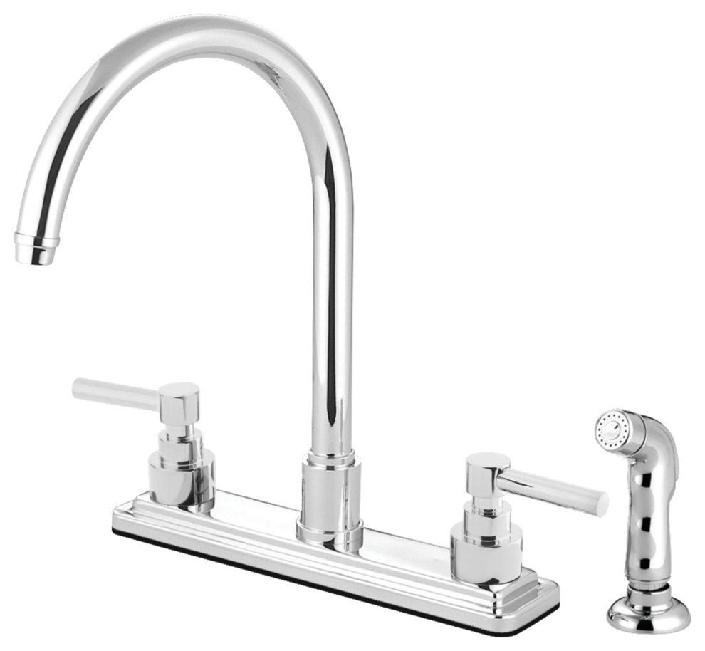 Kingston Brass KS8791EL Elinvar 8" Centerset Kitchen Faucet, Polished Chrome