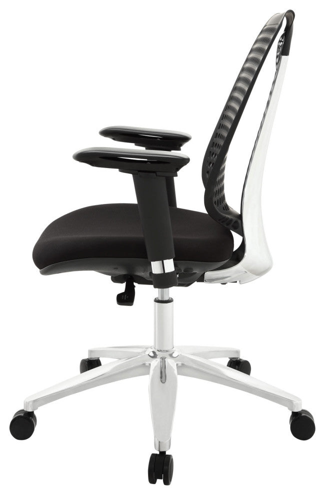 Modern Designer Home Business Office Furniture Work Desk Chair, Fabric, Black