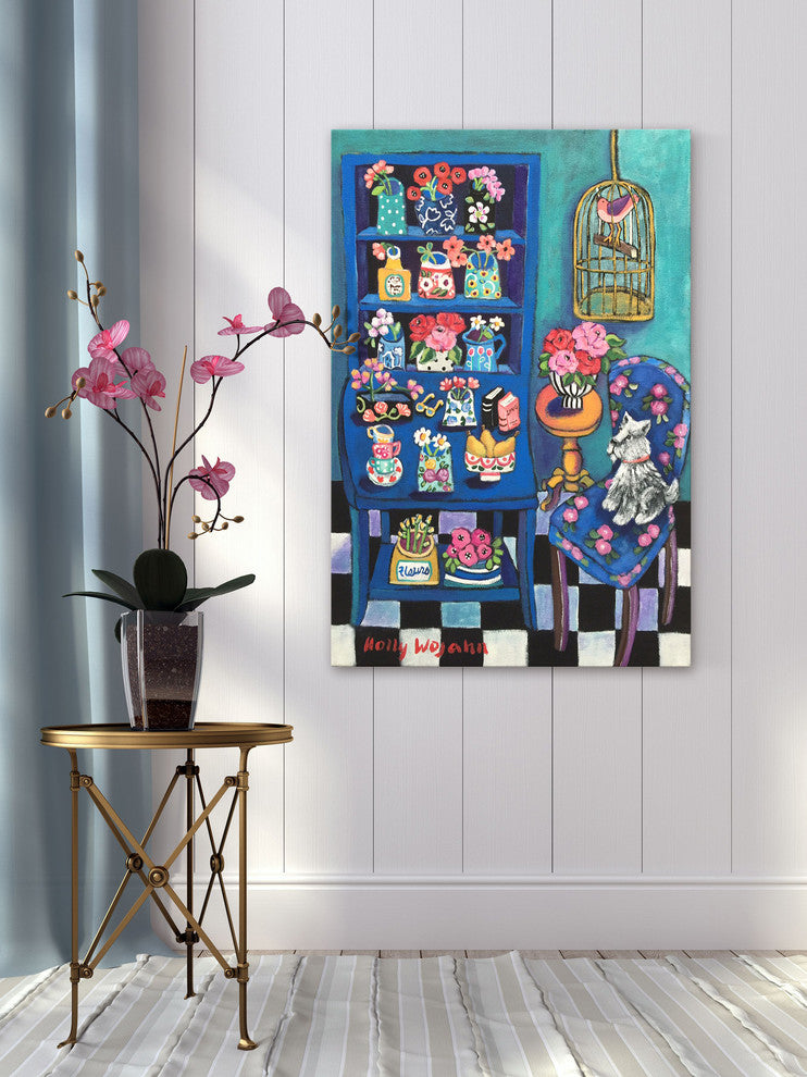 Marmont Hill, "Sitting with the Flowers" by Holly Wojahn Wrapped Canvas, 30x45