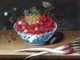 Tile Mural Still Life With Strawberries By Abraham Gibbens, 6"x8", Matte