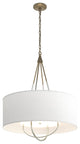 Loop Pendant, Soft Gold Finish, Sterling Accents, Natural Anna Shade
