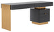 Modrest Trahan Modern Gray Elm and Gold Office Desk