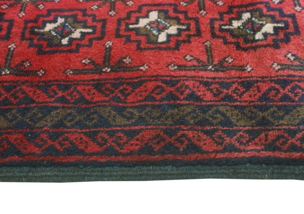 Vintage Distressed Hadier Red/Navy Rug, 3'6x6'0