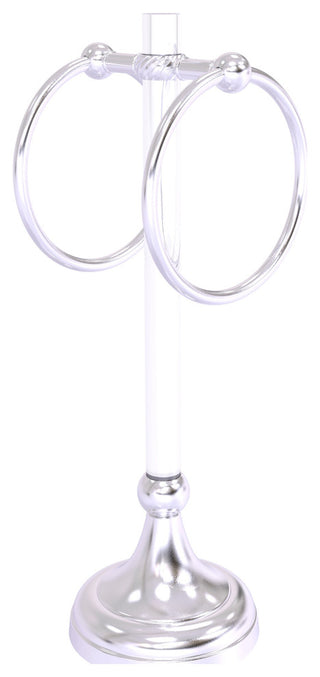 Pacific Grove 2 Ring Vanity Towel Ring with Twisted Accents, Satin Chrome