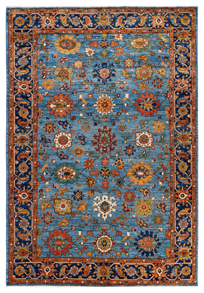 Serapi One-of-a-Kind Hand-Knotted Area Rug Light Blue, 6'2" x 9'0"