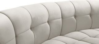 Limitless Velvet Upholstered 6-Piece Modular Sectional, Cream