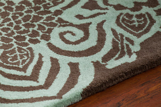Aschera Contemporary Area Rug, Blue and Brown, 5'x7'6" Rectangle
