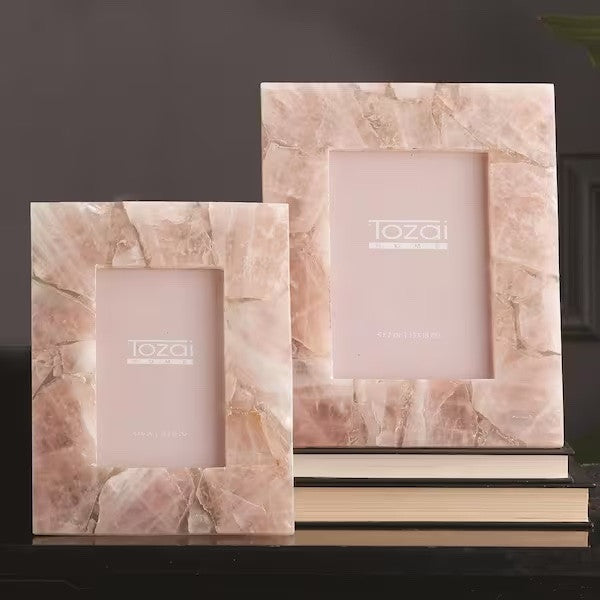 Two's Company Pink Quartz Photo Frames, Gift Box, Set of 2