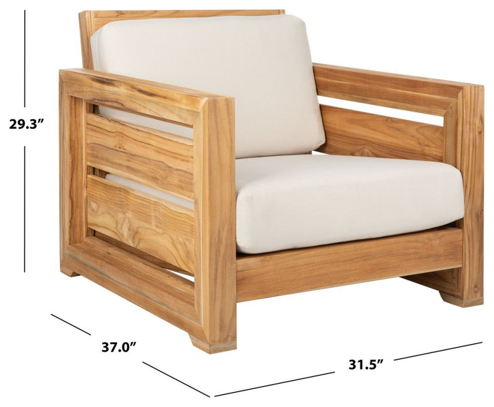 Safavieh Guadeloupe Indoor-Outdoor Brazilian Teak Club Chair