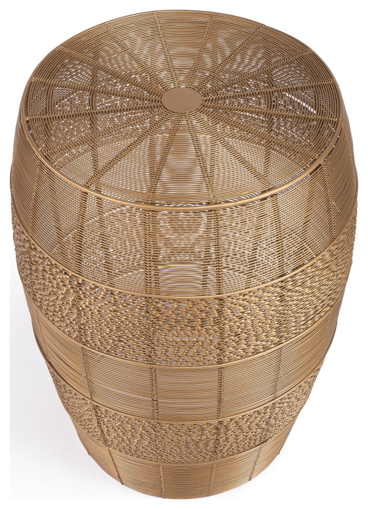 Butler Bellarose Metal End Table, Black and Tan