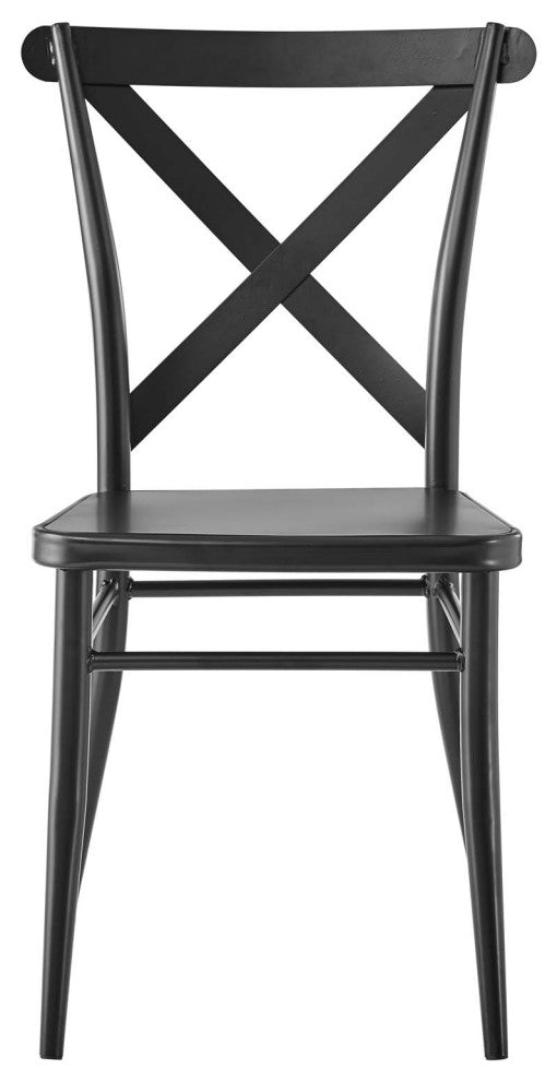 Side Dining Chair, Set of 2, Metal, Black, Modern, Bistro Restaurant Hospitality