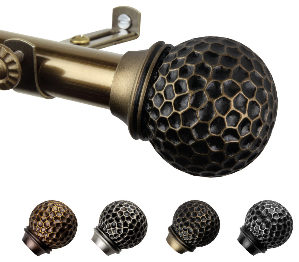 Nicholson 13/16" Curtain Rod, Antique Brass, 48-84"