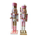 14" Pink & Gold Nutcrackers, 2-Piece Set
