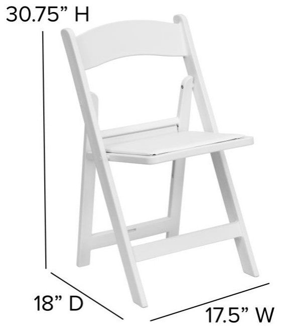 2 Pack 1000 LB Weight Capacity Hercules Folding Chair, White