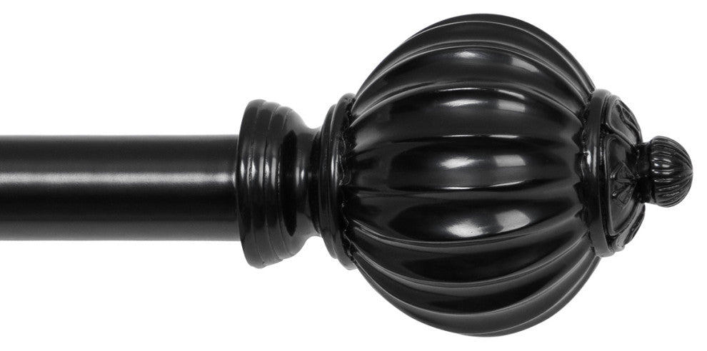 UTOPIA ALLEY 3/4 Inch Curtain Rod - Curtain Rods For Windows 86 to 120 Inch, Black