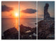 "African Ancient Ruins at Seashore" Metal Wall Art, 3 Panels, 36"x28"