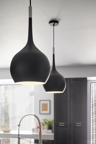 Hinkley Ziggy 23" Medium Pendant Light, Black + Polished Nickel accents