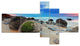 Cloudy Sunrise Over Moeraki Boulders, Seashore Canvas Print, 60"x32", 5 panels