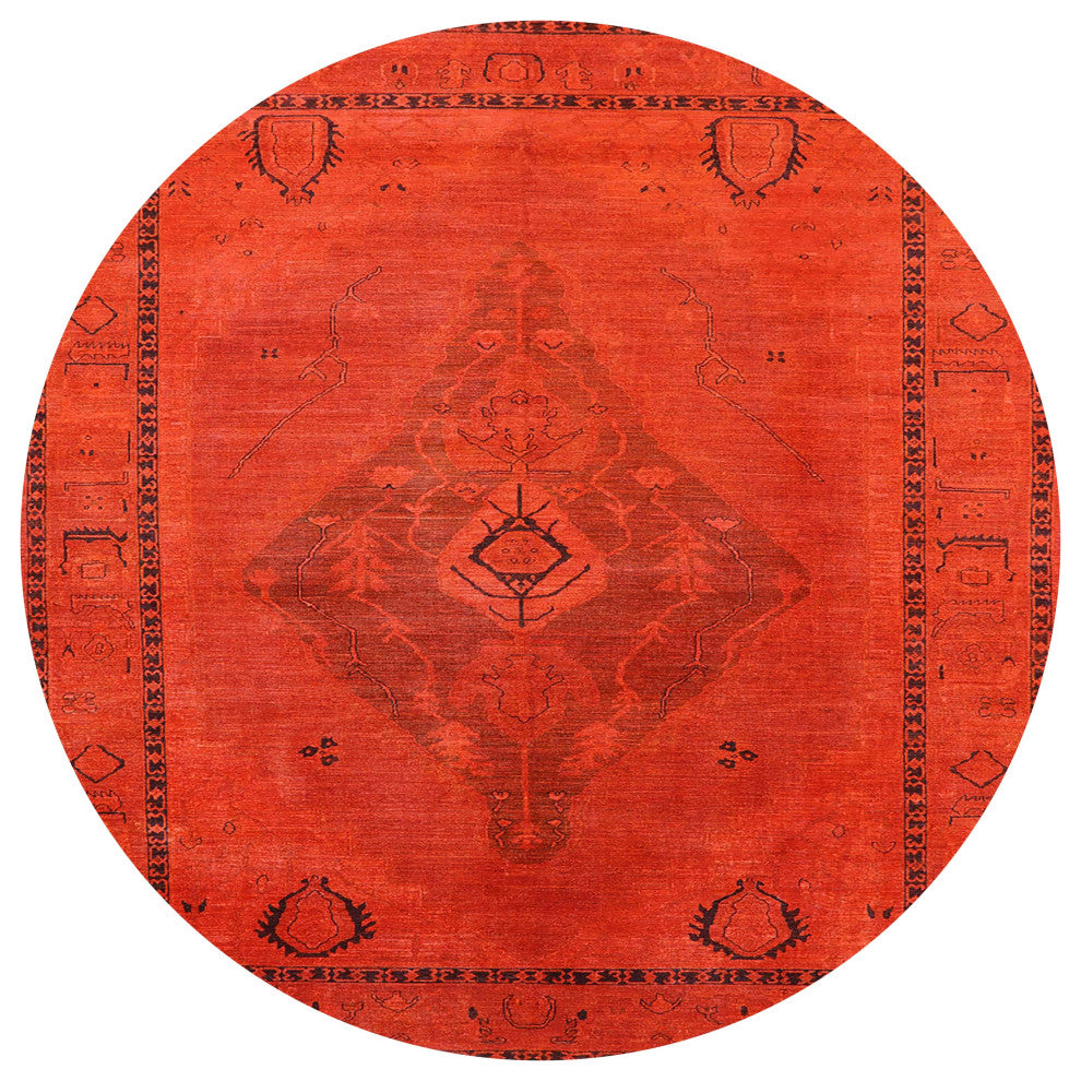 Ahgly Company Indoor Round Mid-Century Modern Area Rugs, 7' Round
