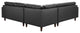 Modern Black Empress 3 Piece Bonded Leather Sectional Sofa Set