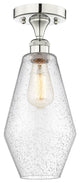 Cindyrella-1 Light 7" Semi-Flush Mount-Polished Nickel, Seedy Glass Shade