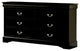 Benzara BM177809 Wooden Dresser With 6 Drawers, Black