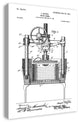 Vintage Wine Press Patent 20x30 Print on Canvas
