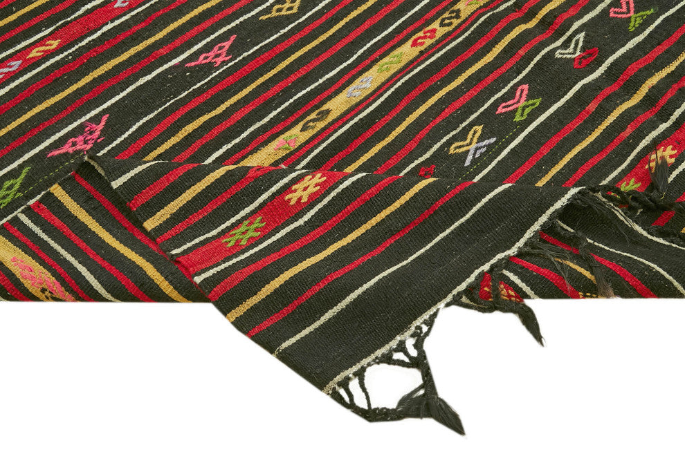 Rug N Carpet - Handmade Turkish 7' 9'' x 11' 1'' Vintage Goat Hair Kilim Rug